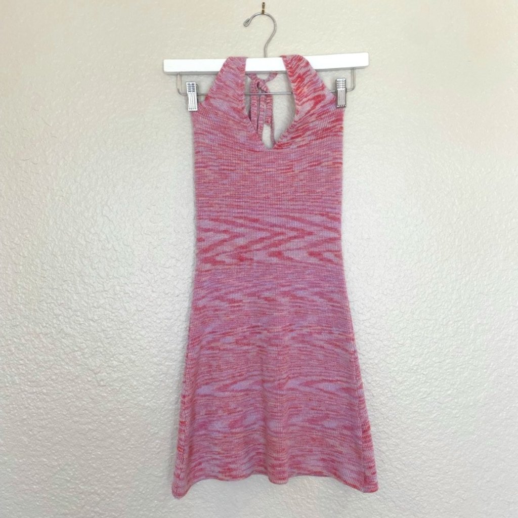Vrg Grl Knit Halter Mini Dress Pink (Size: M)